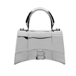 Hourglass Metal Xs Handbag in Silver  Balenciaga