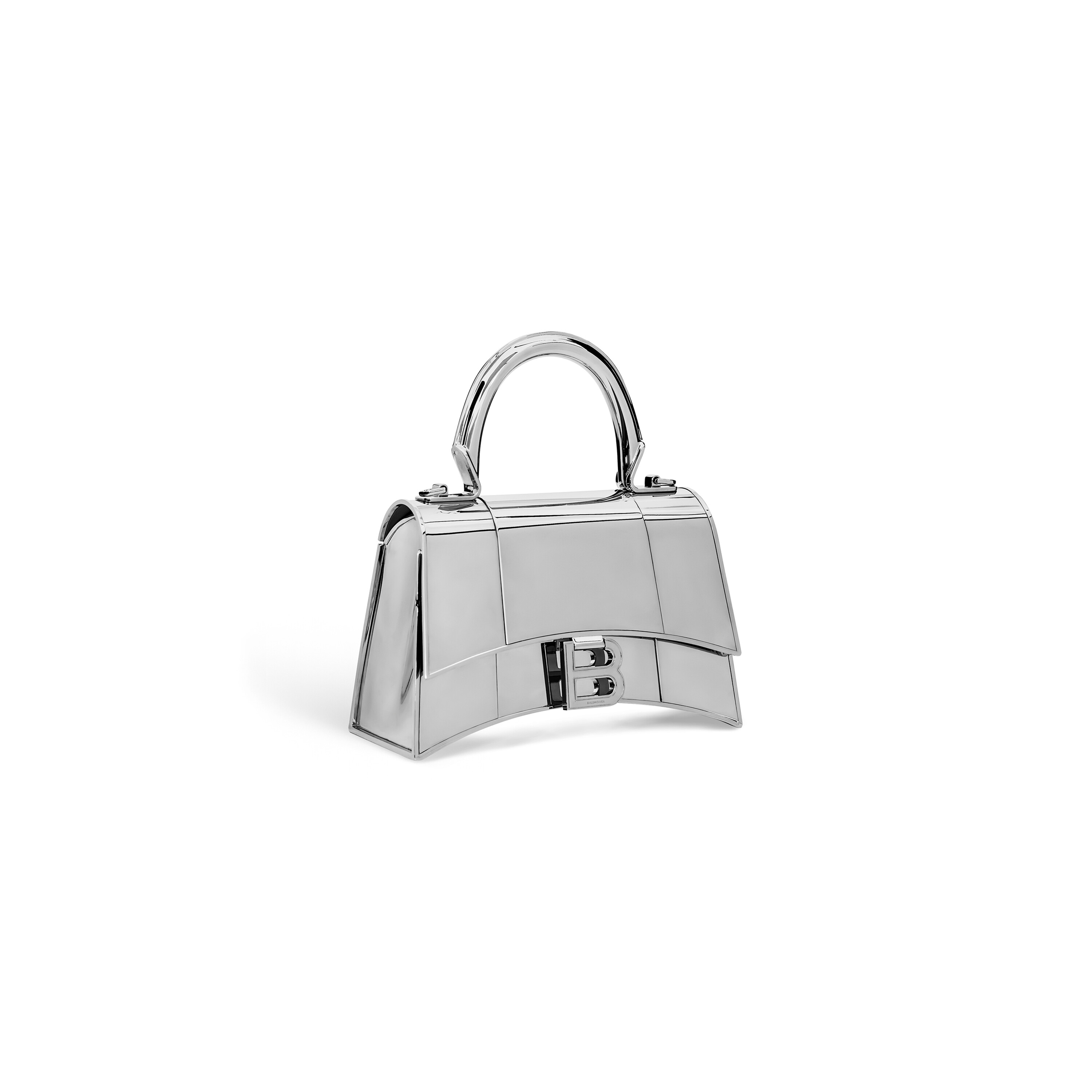 Hourglass Metal Xs Handbag in Silver  Balenciaga