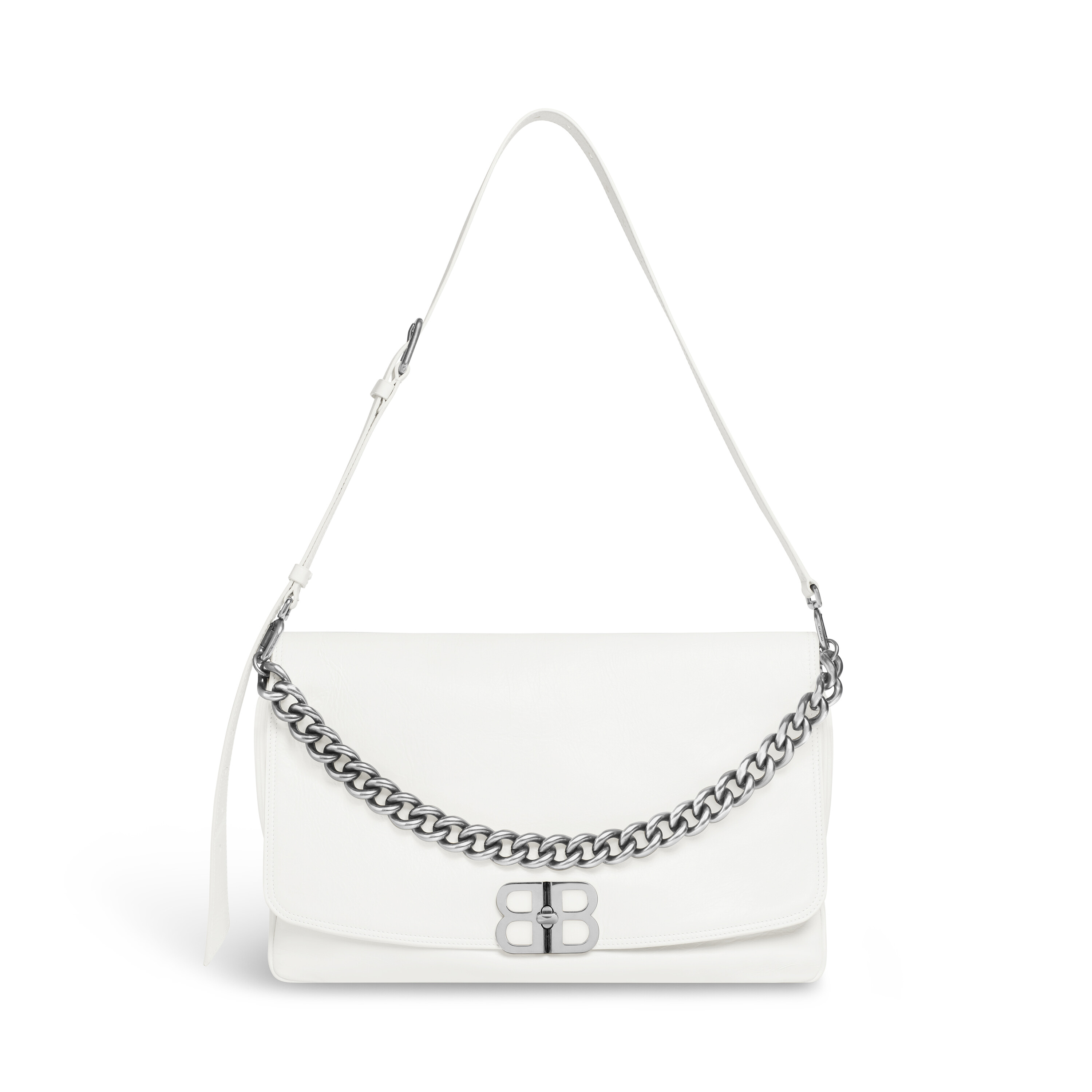 Bb Soft Large Flap Bag in Optic White Balenciaga