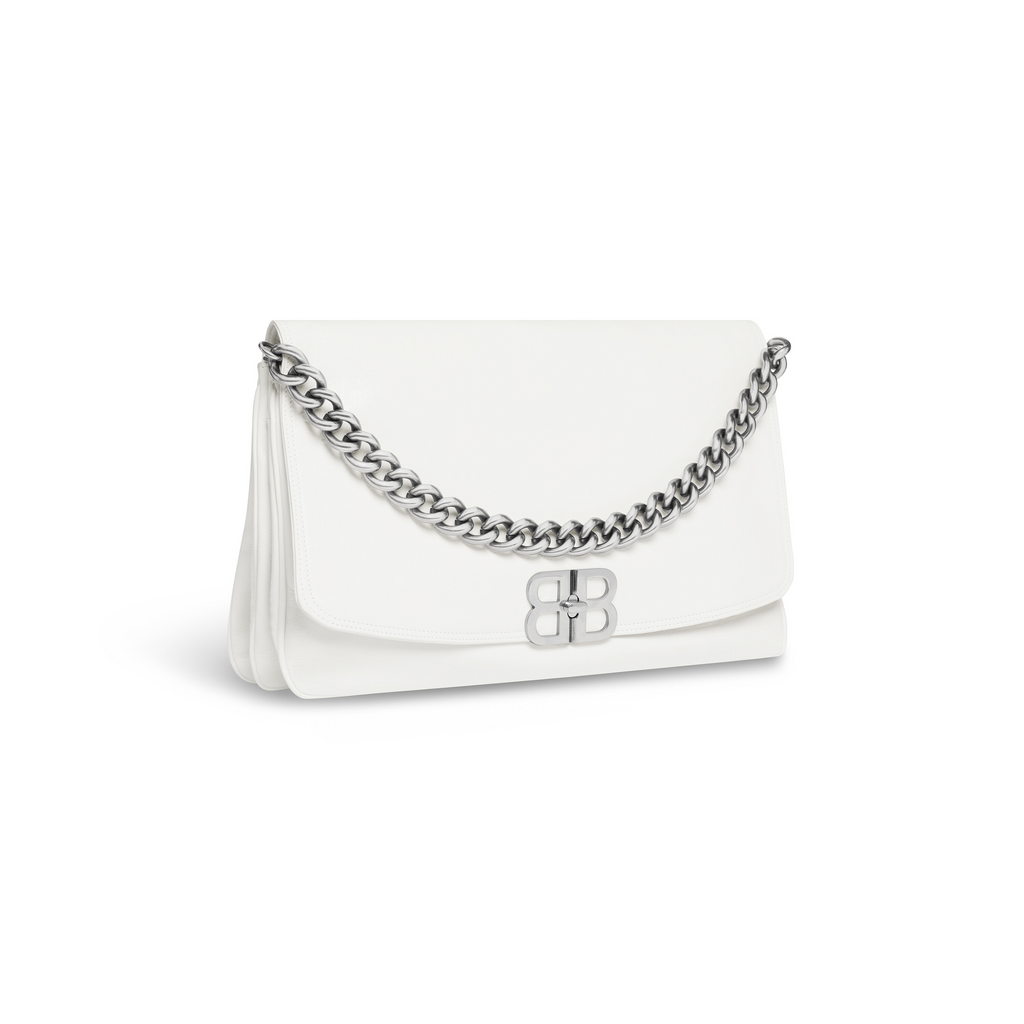 Bb Soft Large Flap Bag in Optic White Balenciaga
