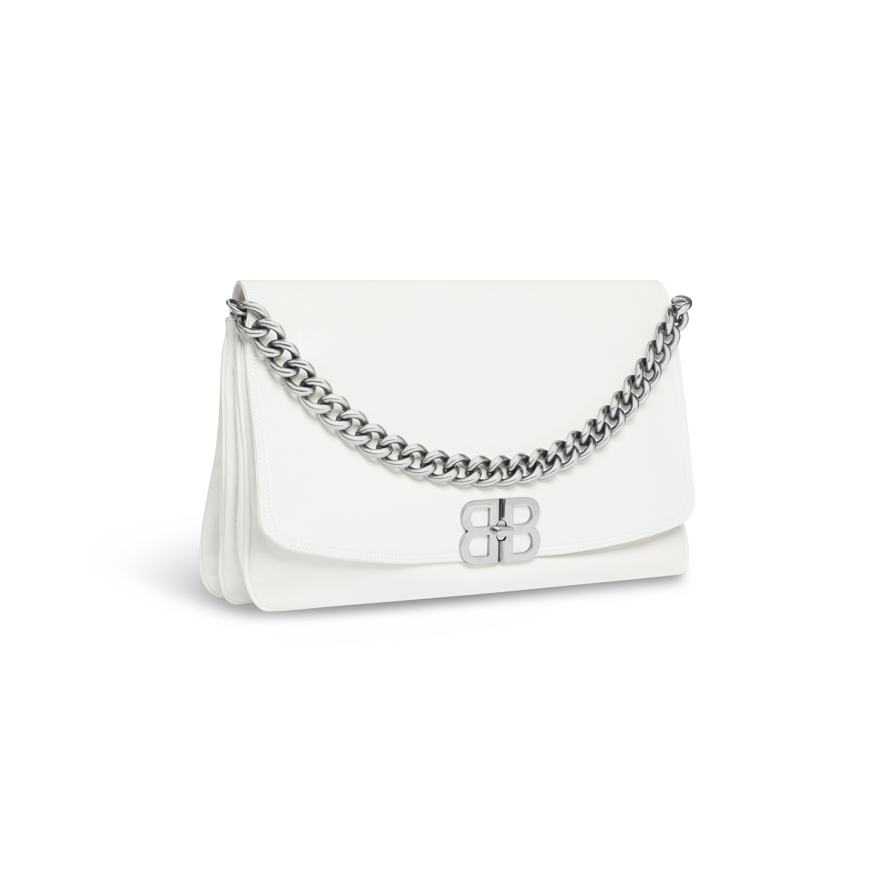 Bb Soft Large Flap Bag in Optic White Balenciaga