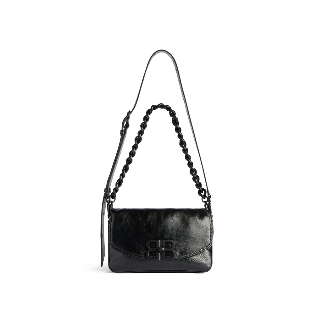Bb Soft Small Flap Bag in Black Balenciaga