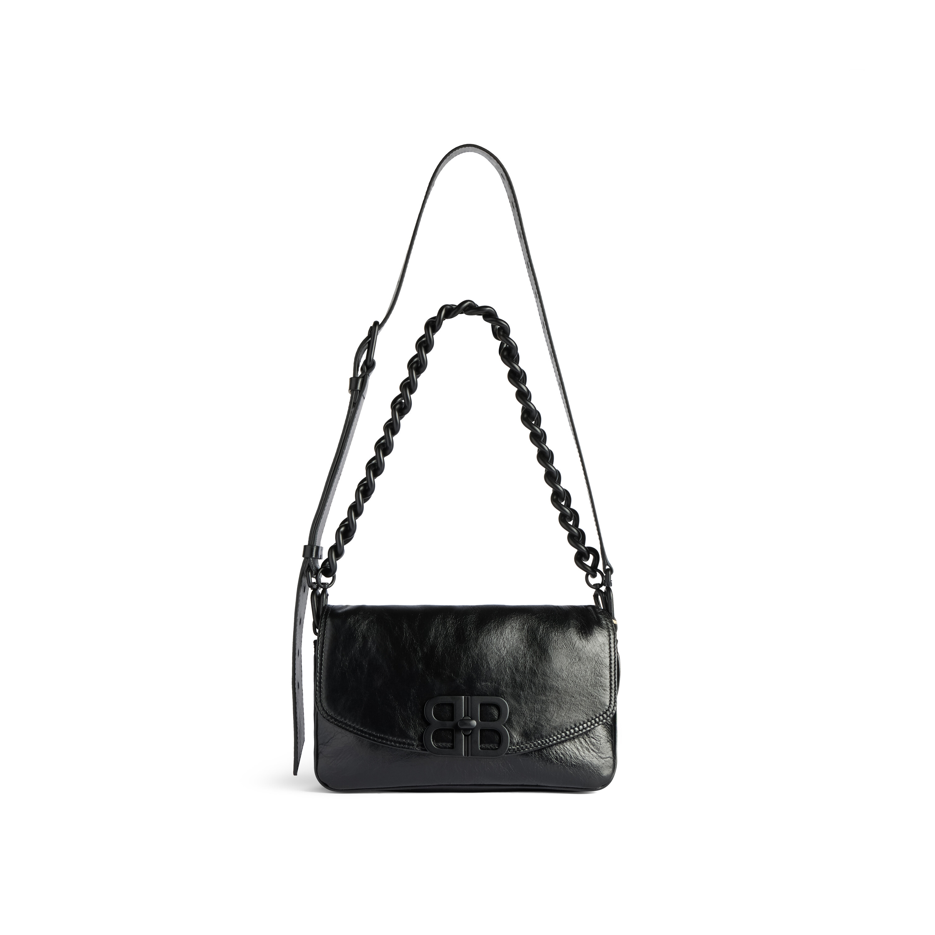 Bb Soft Small Flap Bag in Black Balenciaga