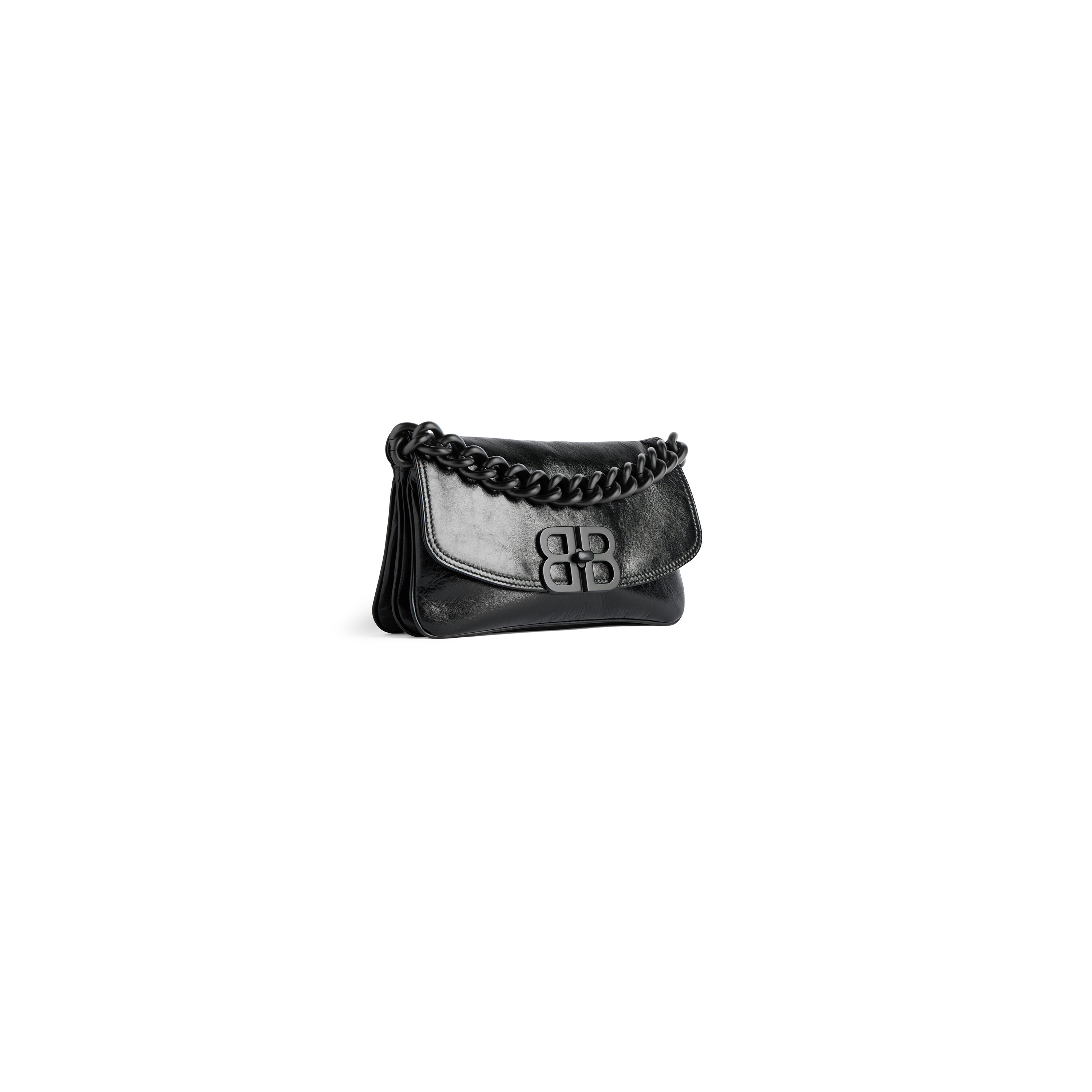 Bb Soft Small Flap Bag in Black Balenciaga