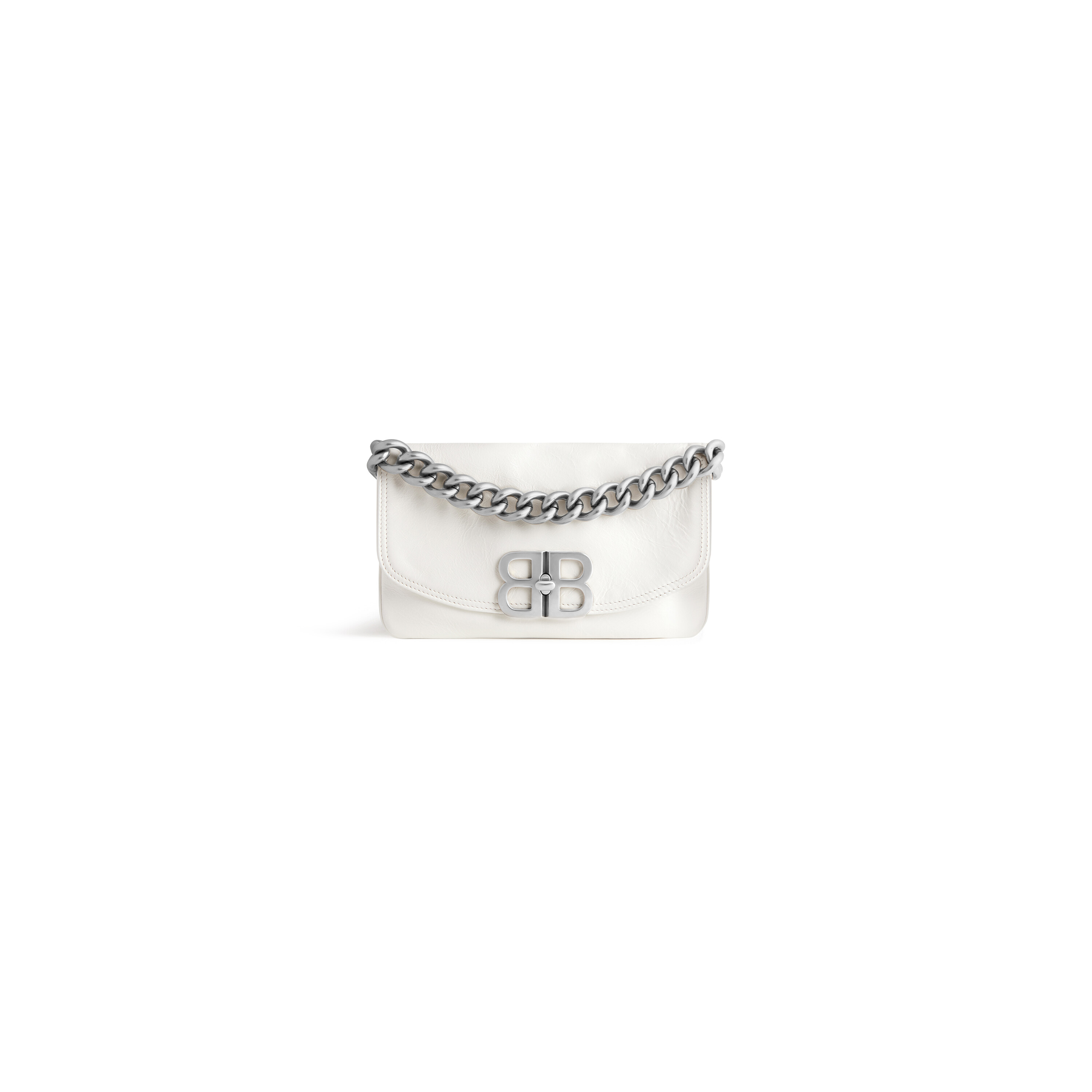 Bb Soft Small Flap Bag in Optic White  Balenciaga