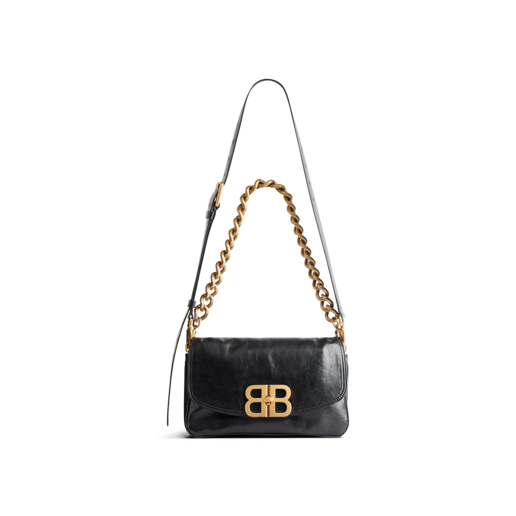 Bb Soft Small Flap Bag in Black Balenciaga