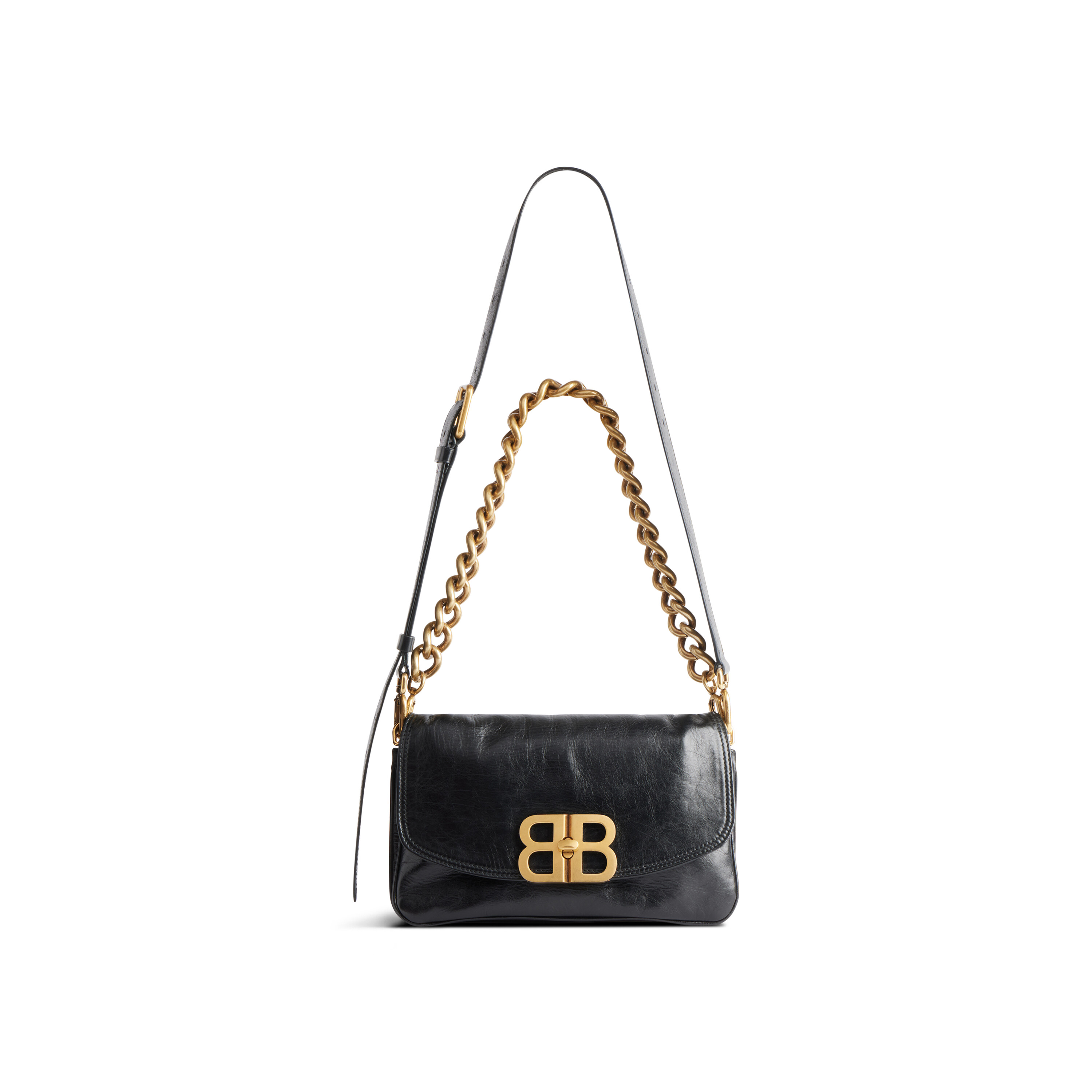 Bb Soft Small Flap Bag in Black Balenciaga