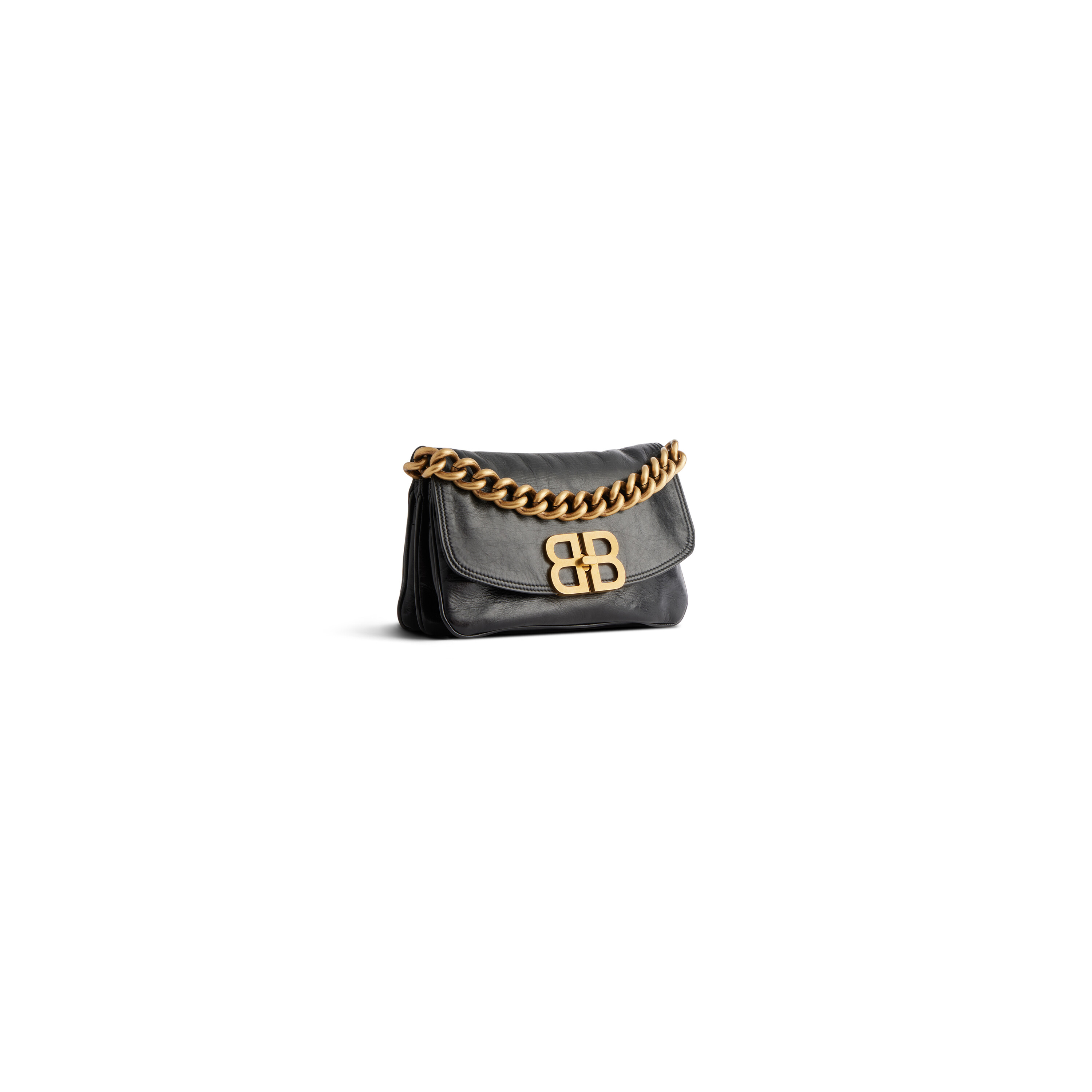 Bb Soft Small Flap Bag in Black Balenciaga