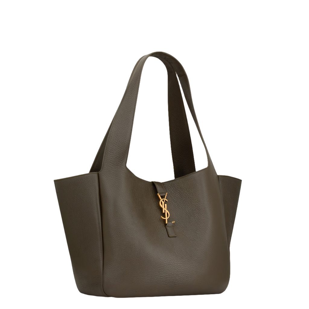 SAINT LAURENT YSL BEA IN GRAINED LEATHER ARMY GREEN