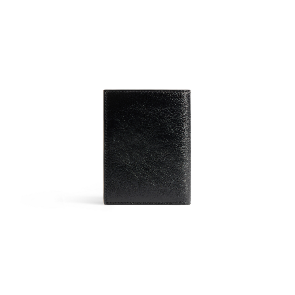 Balenciaga Mens Monaco Vertical Bifold Wallet in Black