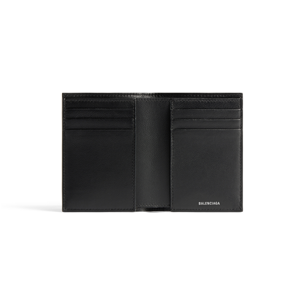 Balenciaga Mens Monaco Vertical Bifold Wallet in Black