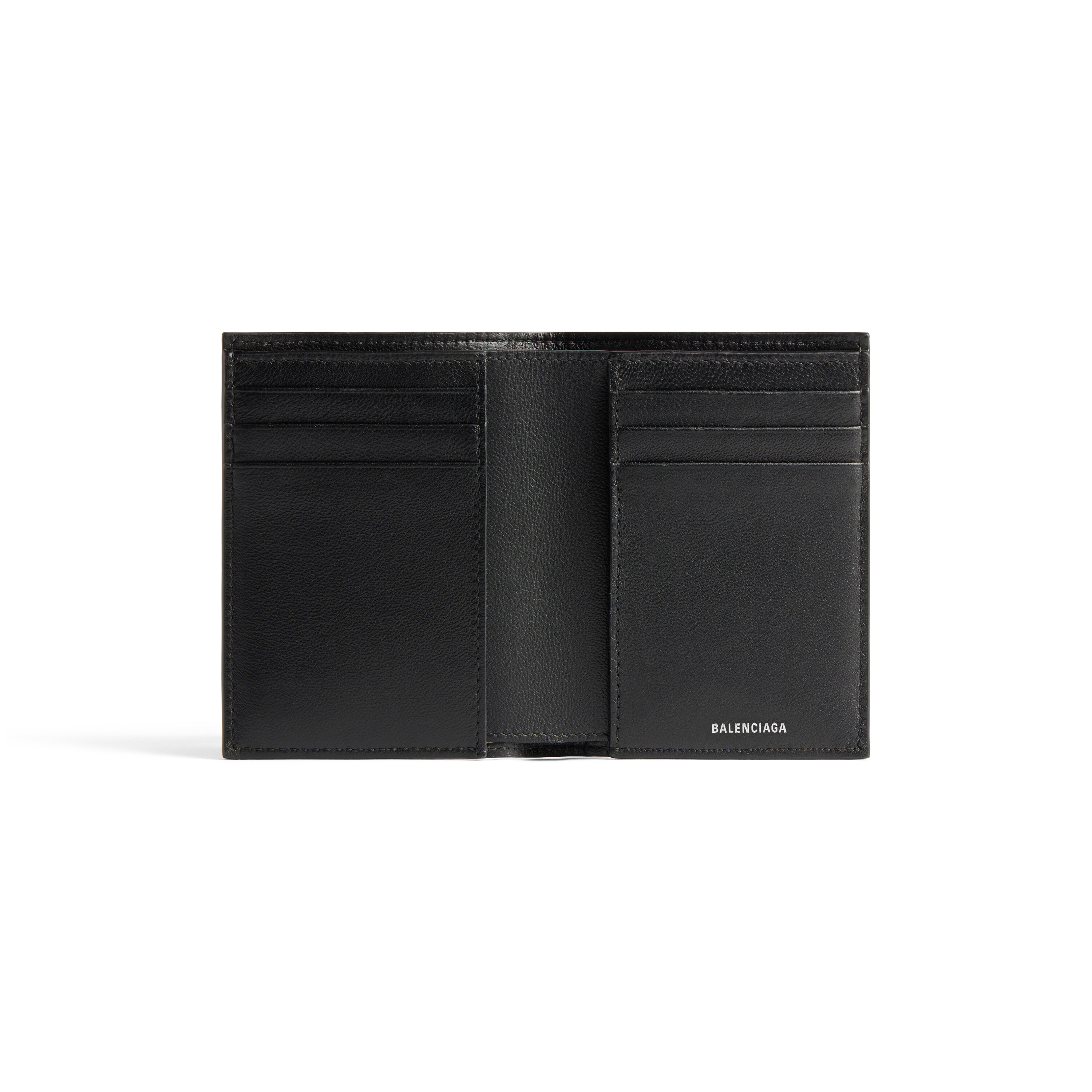 Balenciaga Mens Monaco Vertical Bifold Wallet in Black