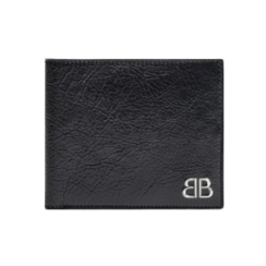 Balenciaga Mens Monaco Square Folded Wallet in Black