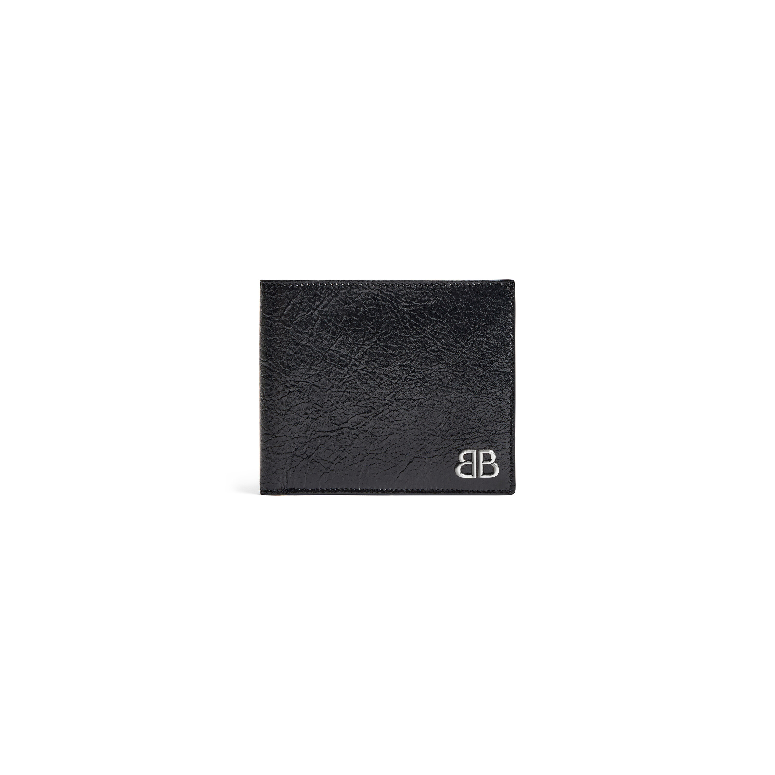 Balenciaga Mens Monaco Square Folded Wallet in Black