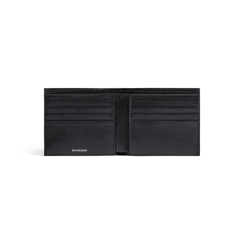 Balenciaga Mens Monaco Square Folded Wallet in Black
