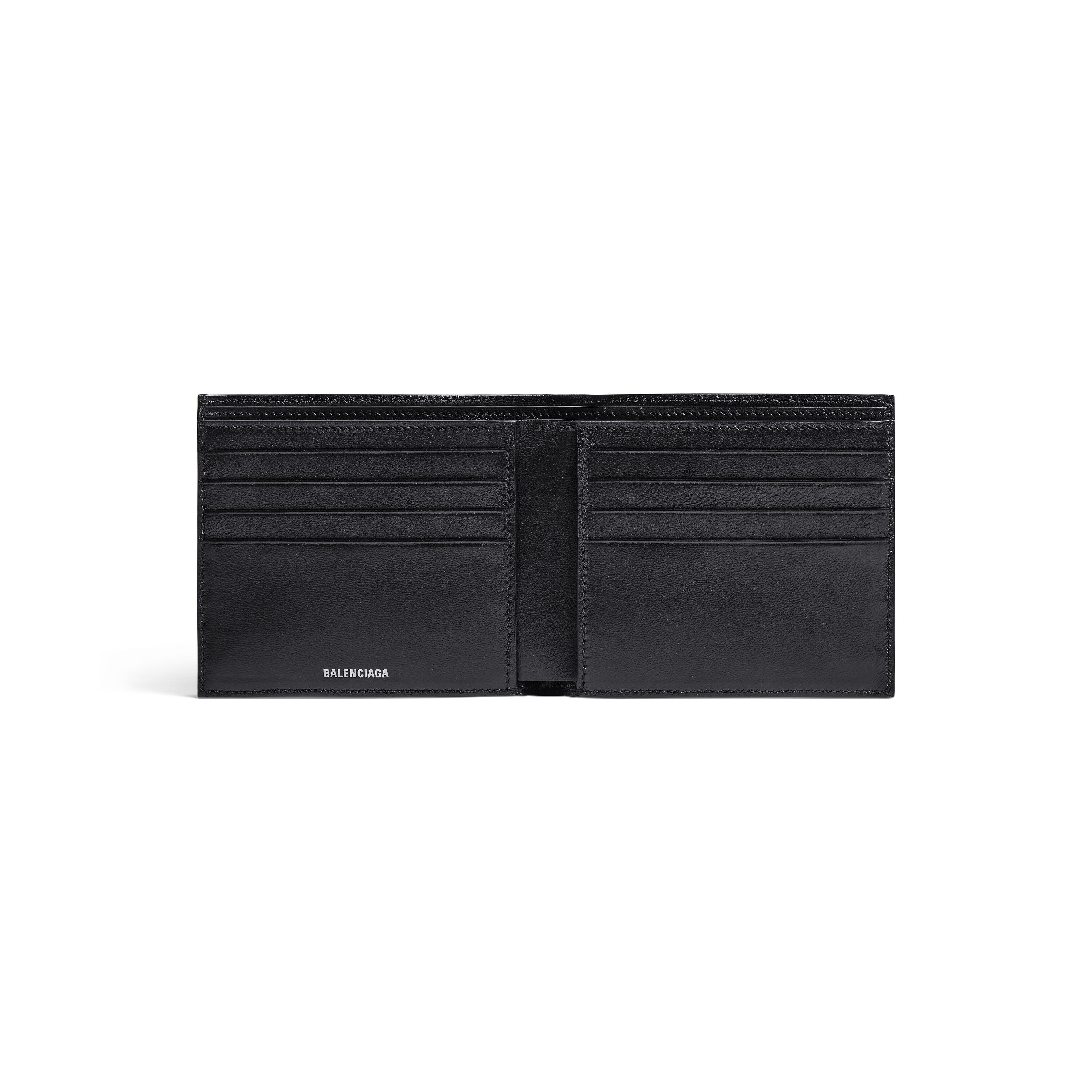 Balenciaga Mens Monaco Square Folded Wallet in Black