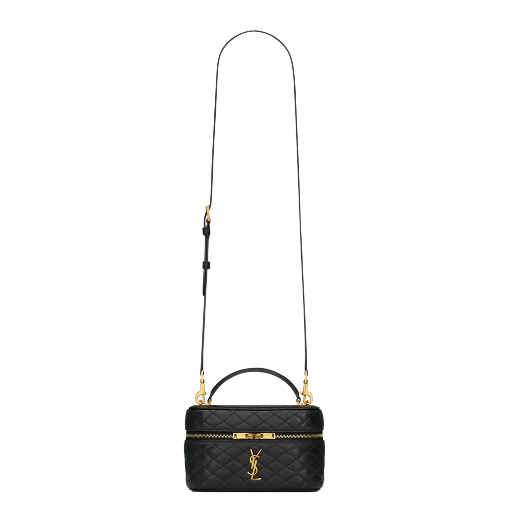 SAINT LAURENT YSL GABY VANITY BAG IN LAMBSKIN BLACK