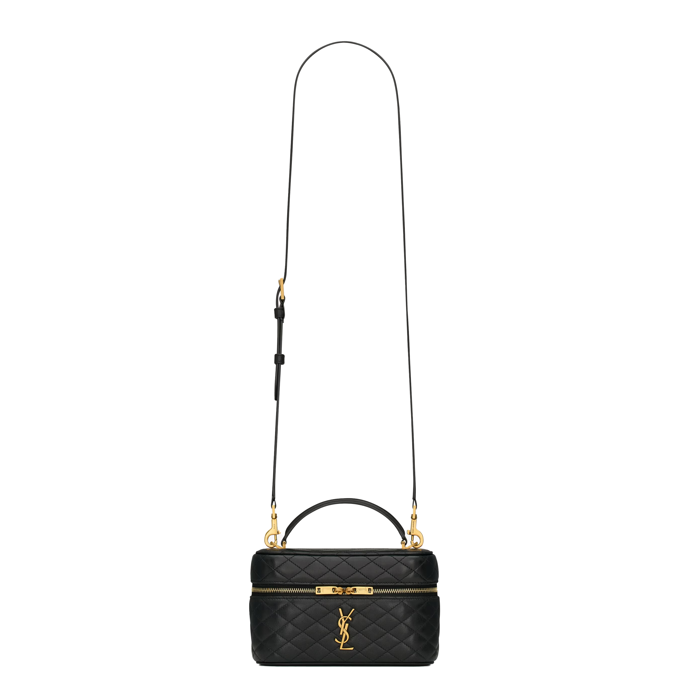 SAINT LAURENT YSL GABY VANITY BAG IN LAMBSKIN BLACK