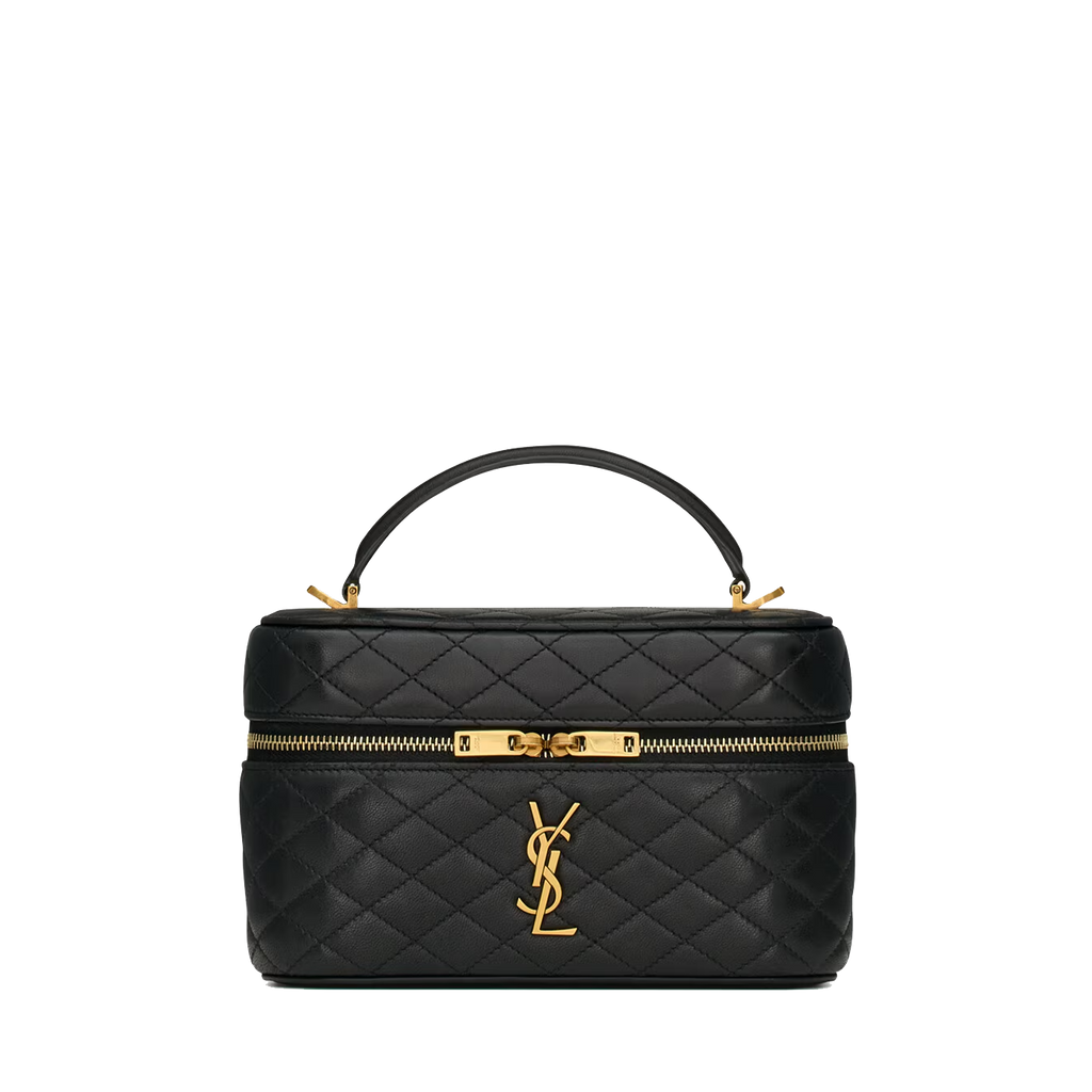 SAINT LAURENT YSL GABY VANITY BAG IN LAMBSKIN BLACK