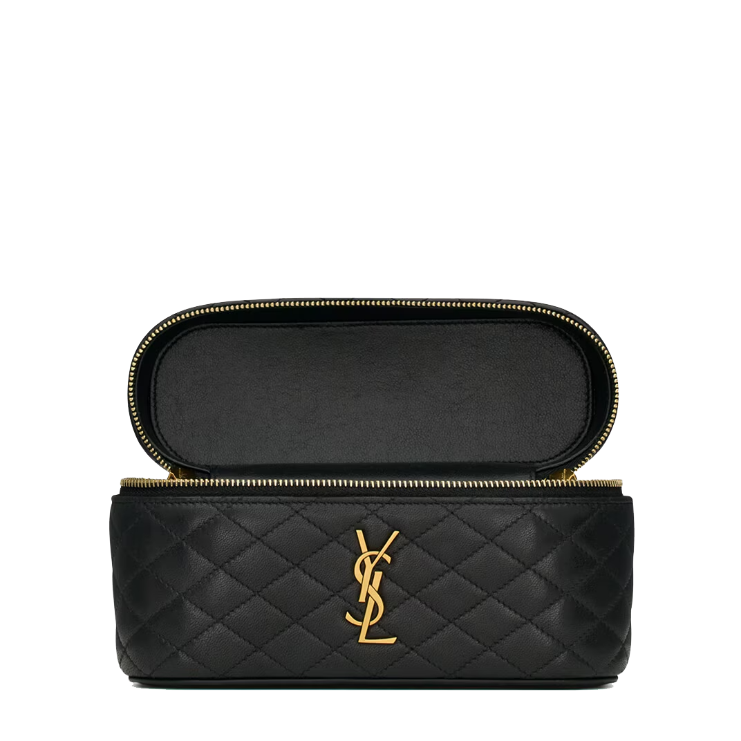 SAINT LAURENT YSL GABY VANITY BAG IN LAMBSKIN BLACK