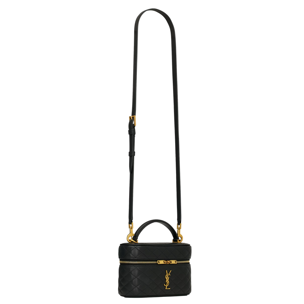 SAINT LAURENT YSL GABY VANITY BAG IN LAMBSKIN BLACK
