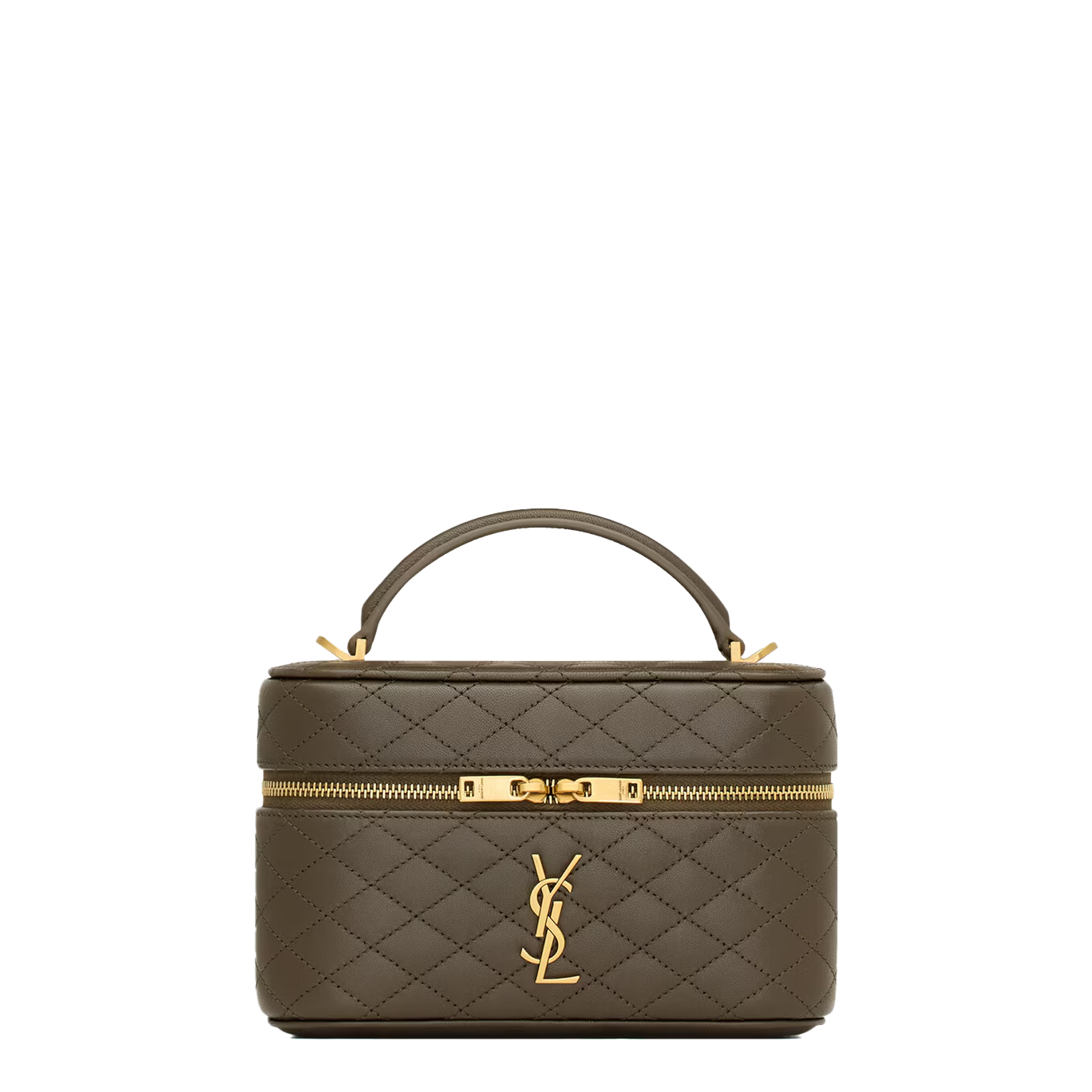 SAINT LAURENT YSL GABY VANITY BAG IN LAMBSKIN ARMY GREEN