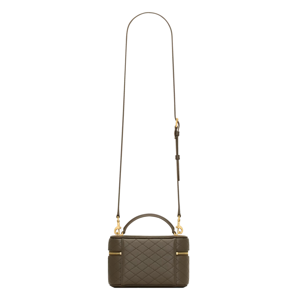 SAINT LAURENT YSL GABY VANITY BAG IN LAMBSKIN ARMY GREEN