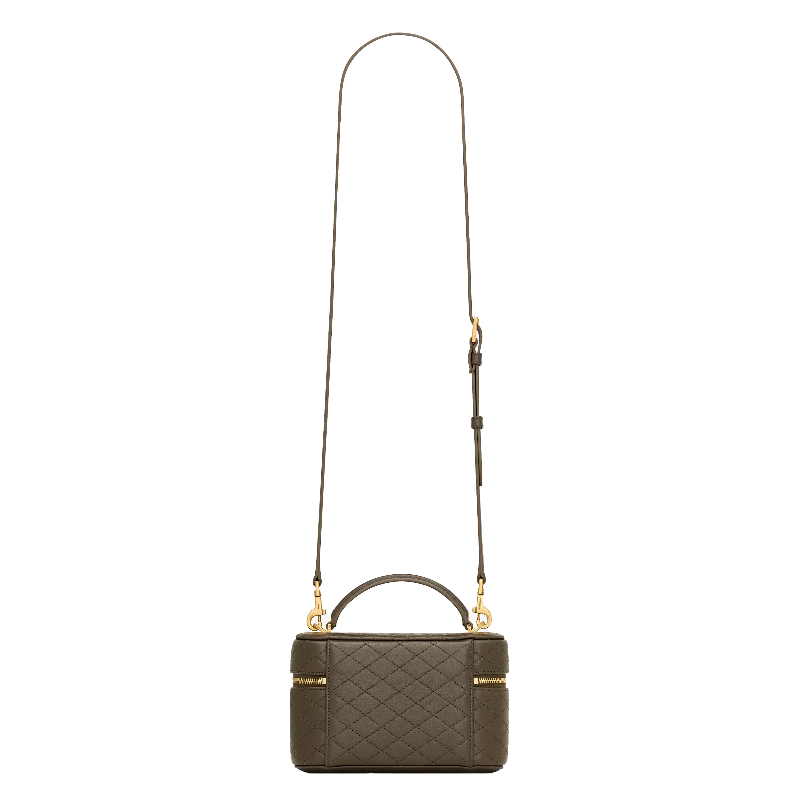 SAINT LAURENT YSL GABY VANITY BAG IN LAMBSKIN ARMY GREEN
