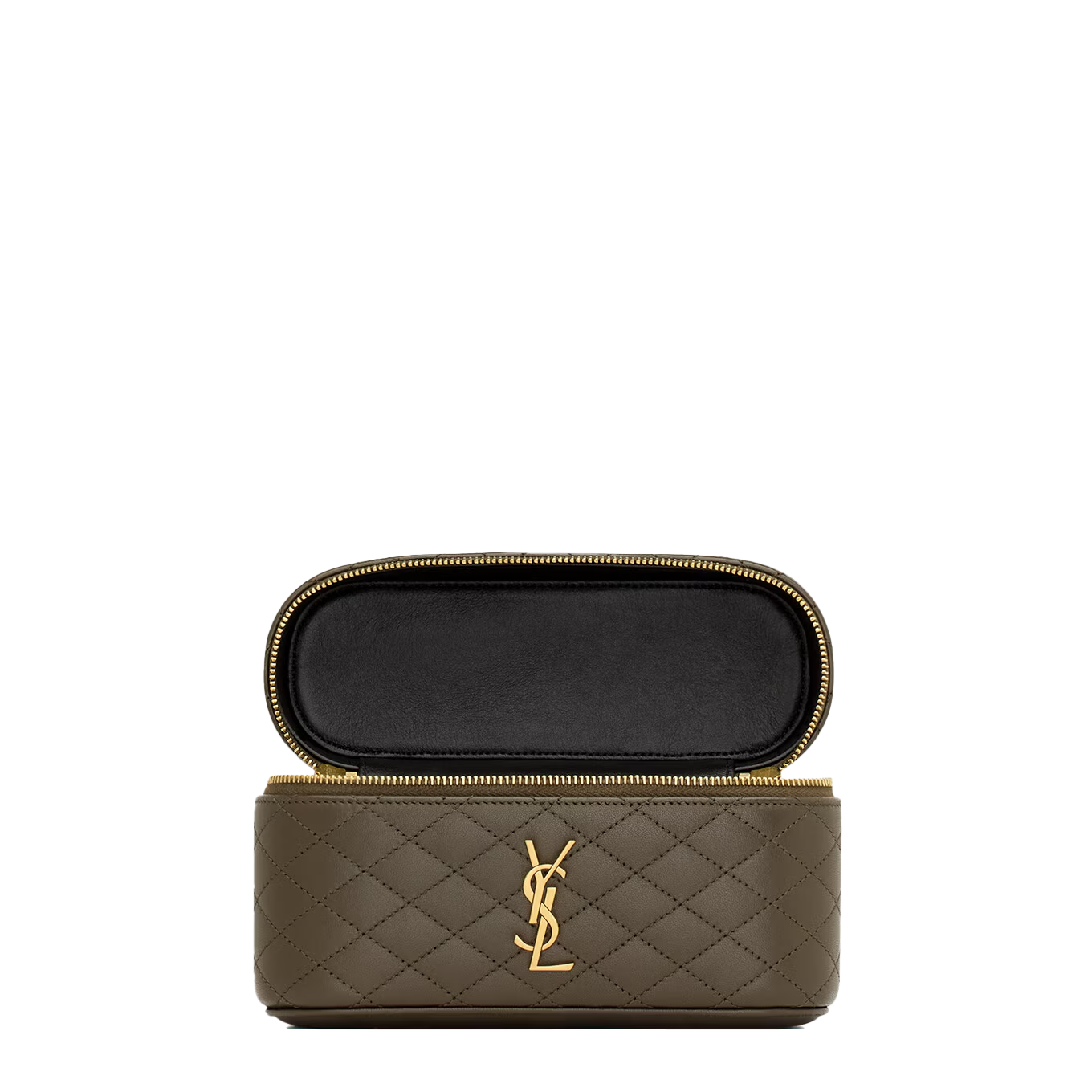 SAINT LAURENT YSL GABY VANITY BAG IN LAMBSKIN ARMY GREEN