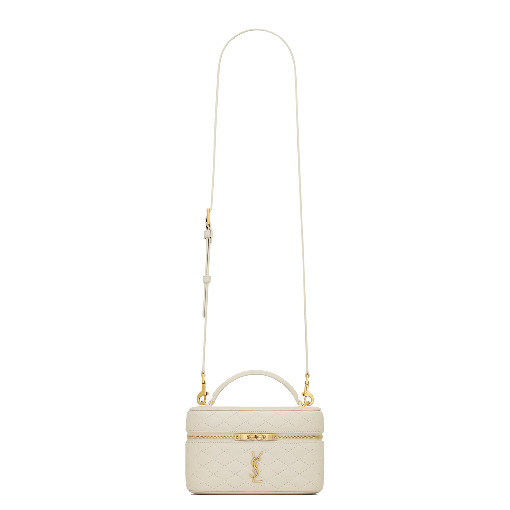 SAINT LAURENT YSL GABY VANITY BAG IN LAMBSKIN WHITE