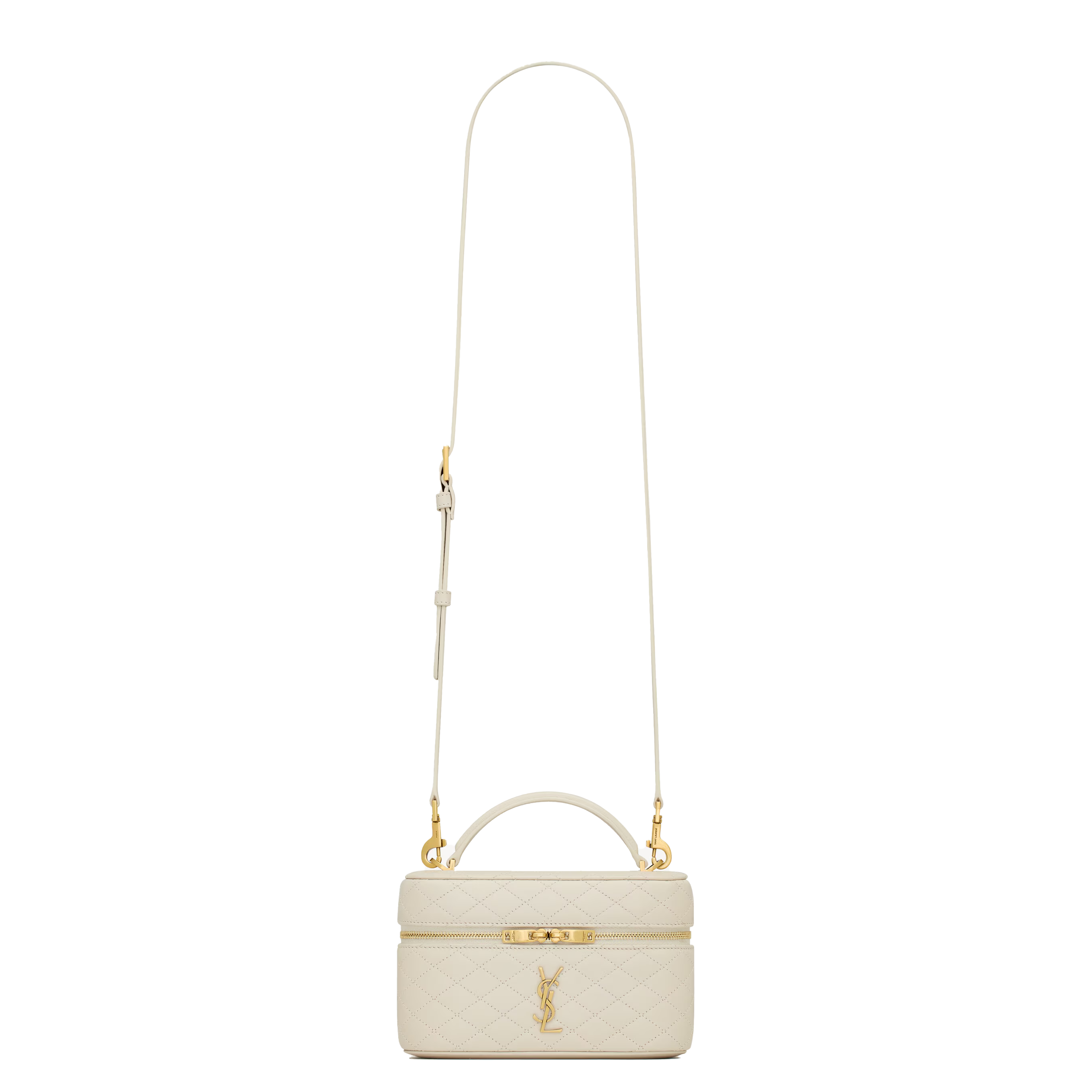 SAINT LAURENT YSL GABY VANITY BAG IN LAMBSKIN WHITE