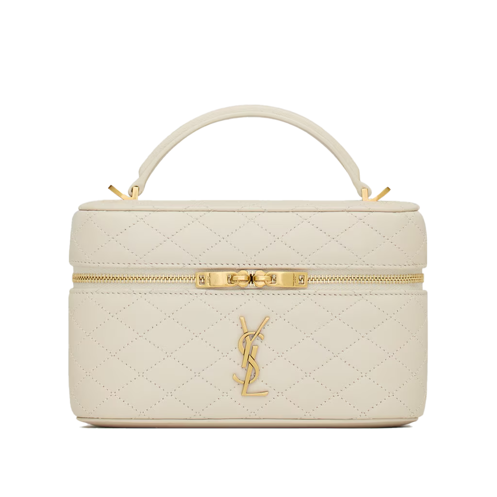 SAINT LAURENT YSL GABY VANITY BAG IN LAMBSKIN WHITE