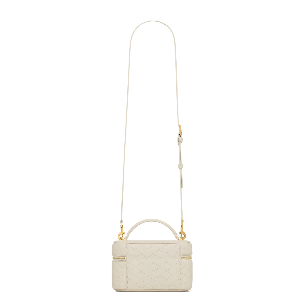 SAINT LAURENT YSL GABY VANITY BAG IN LAMBSKIN WHITE