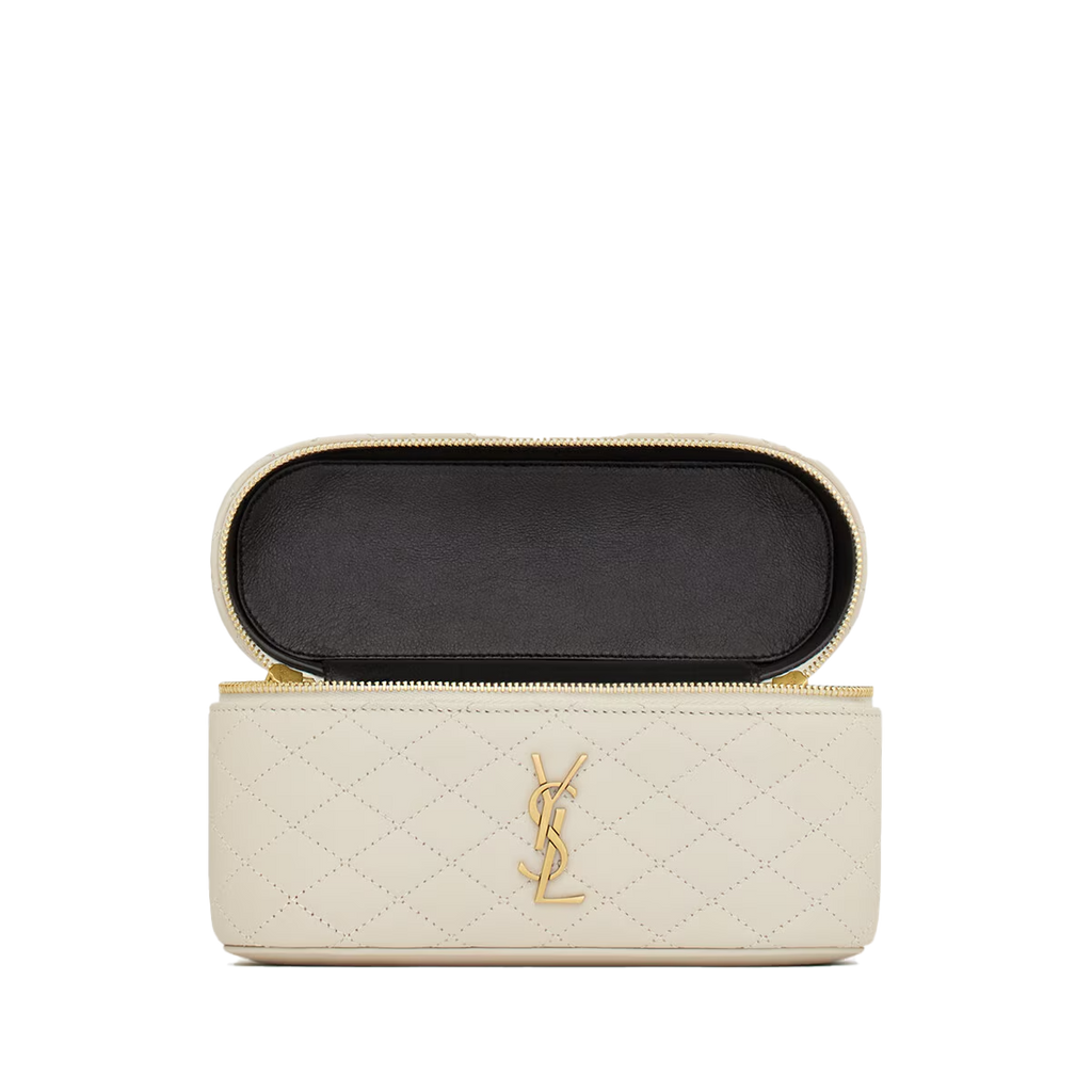 SAINT LAURENT YSL GABY VANITY BAG IN LAMBSKIN WHITE