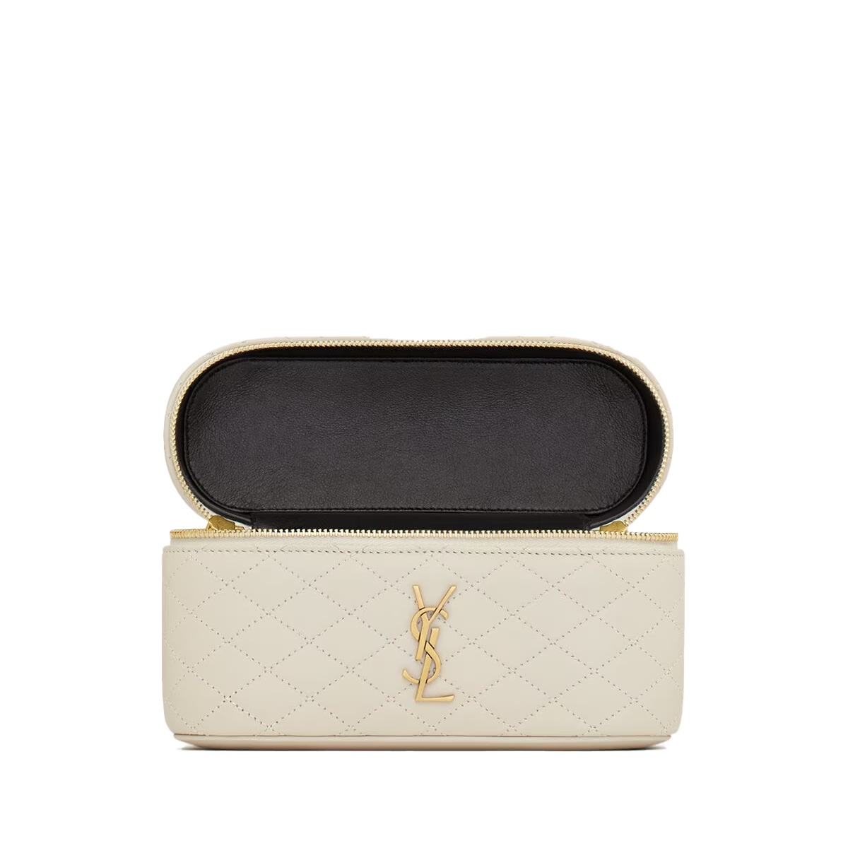 SAINT LAURENT YSL GABY VANITY BAG IN LAMBSKIN WHITE