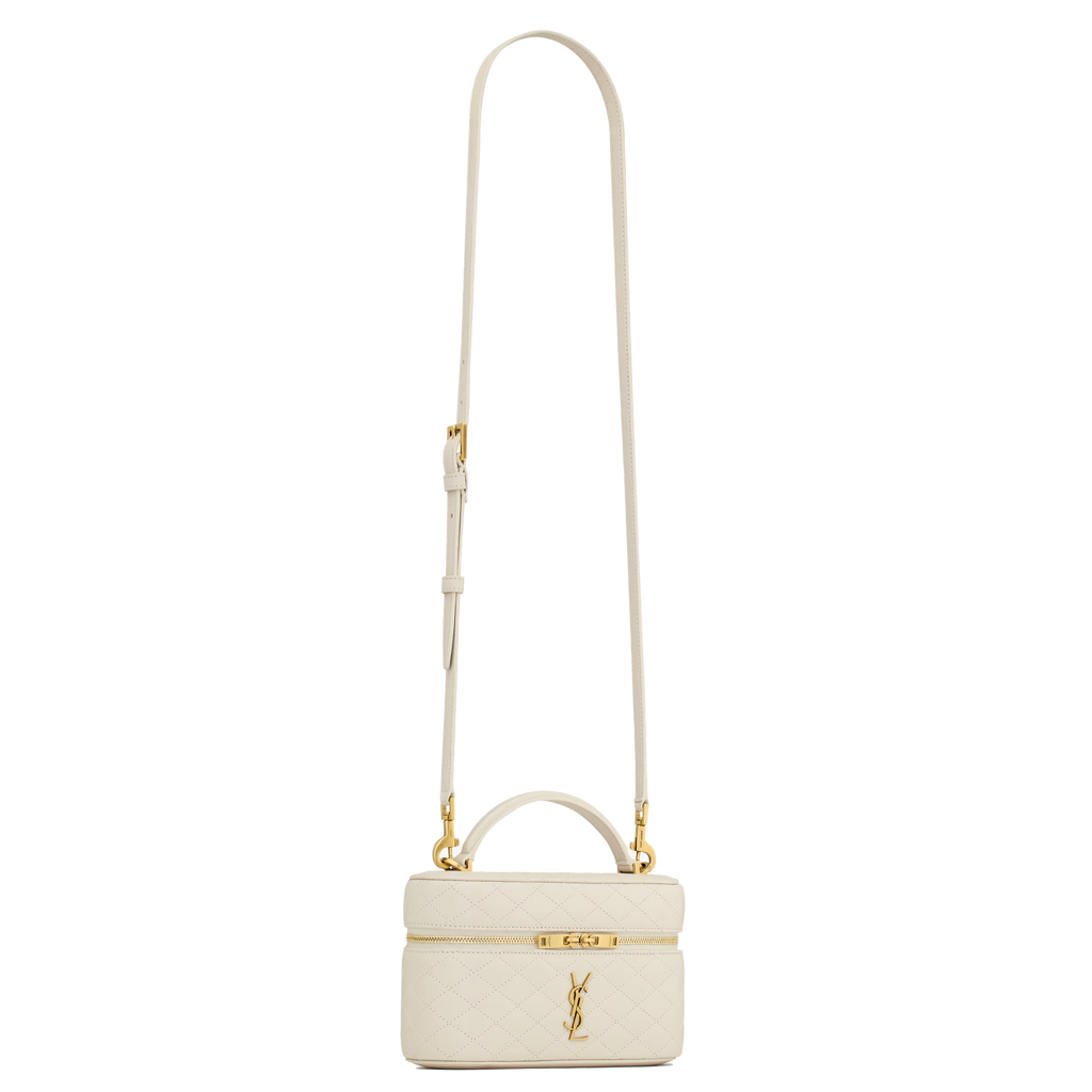 SAINT LAURENT YSL GABY VANITY BAG IN LAMBSKIN WHITE