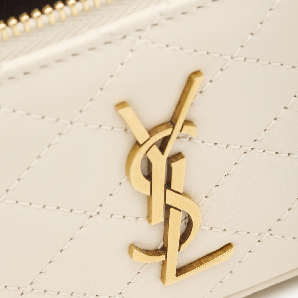 SAINT LAURENT YSL GABY VANITY BAG IN LAMBSKIN WHITE