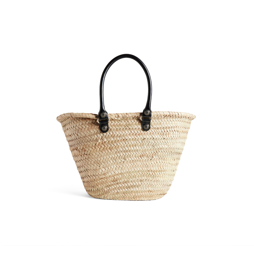 Le Cagole Medium Basket in Beige black Balenciaga