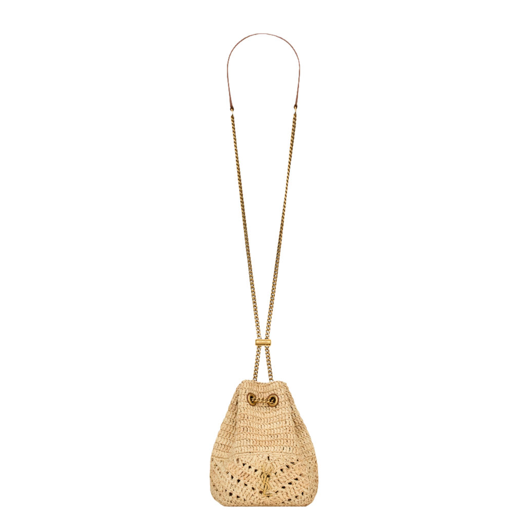 SAINT LAURENT YSL MINI JOE IN RAFFIA
