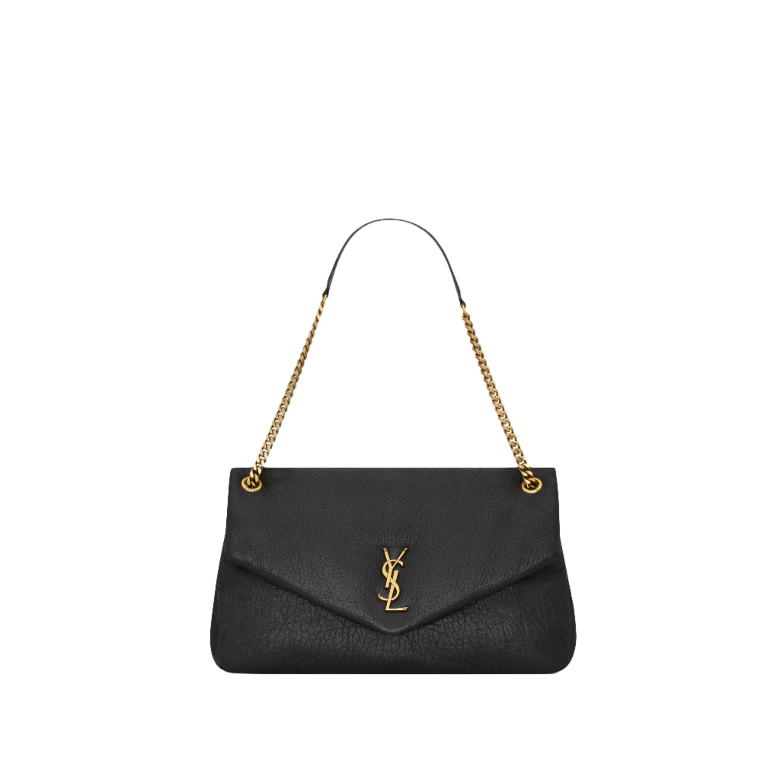 SAINT LAURENT YSL CALYPSO LARGE IN GRAINED LAMBSKIN ARMY BLACK