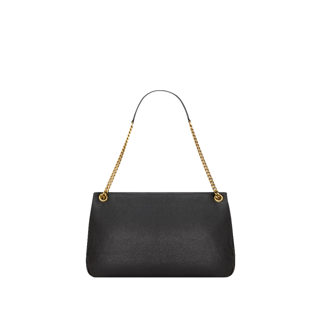 SAINT LAURENT YSL CALYPSO LARGE IN GRAINED LAMBSKIN ARMY BLACK