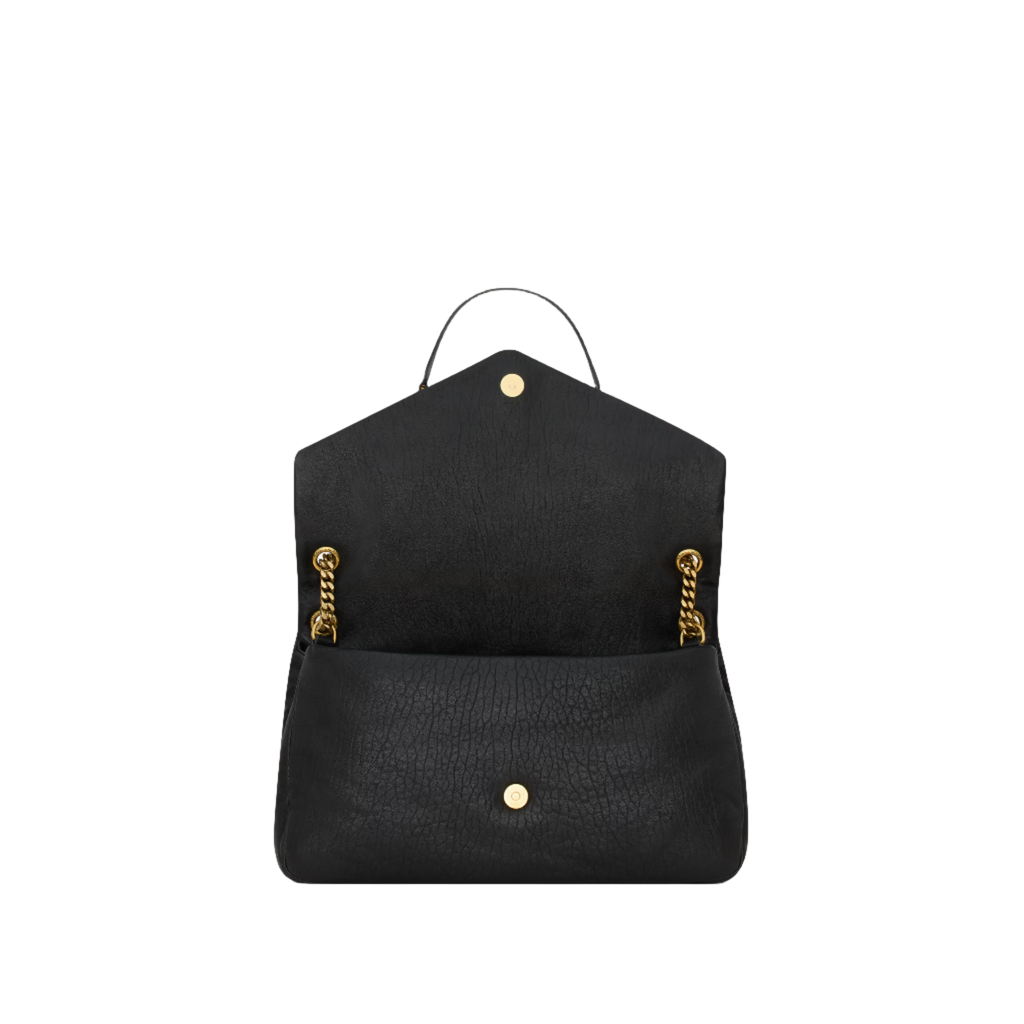 SAINT LAURENT YSL CALYPSO LARGE IN GRAINED LAMBSKIN ARMY BLACK