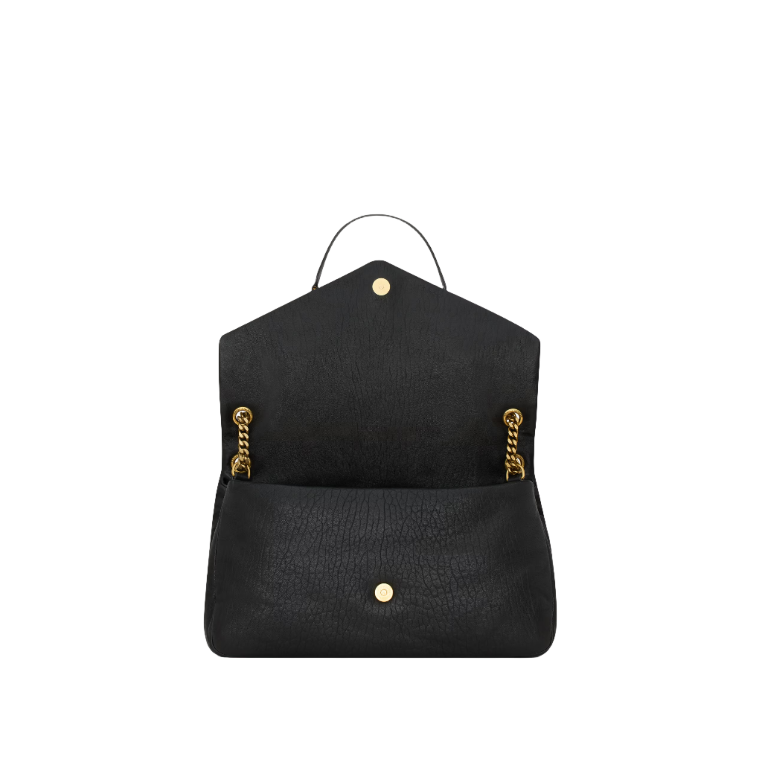 SAINT LAURENT YSL CALYPSO LARGE IN GRAINED LAMBSKIN ARMY BLACK