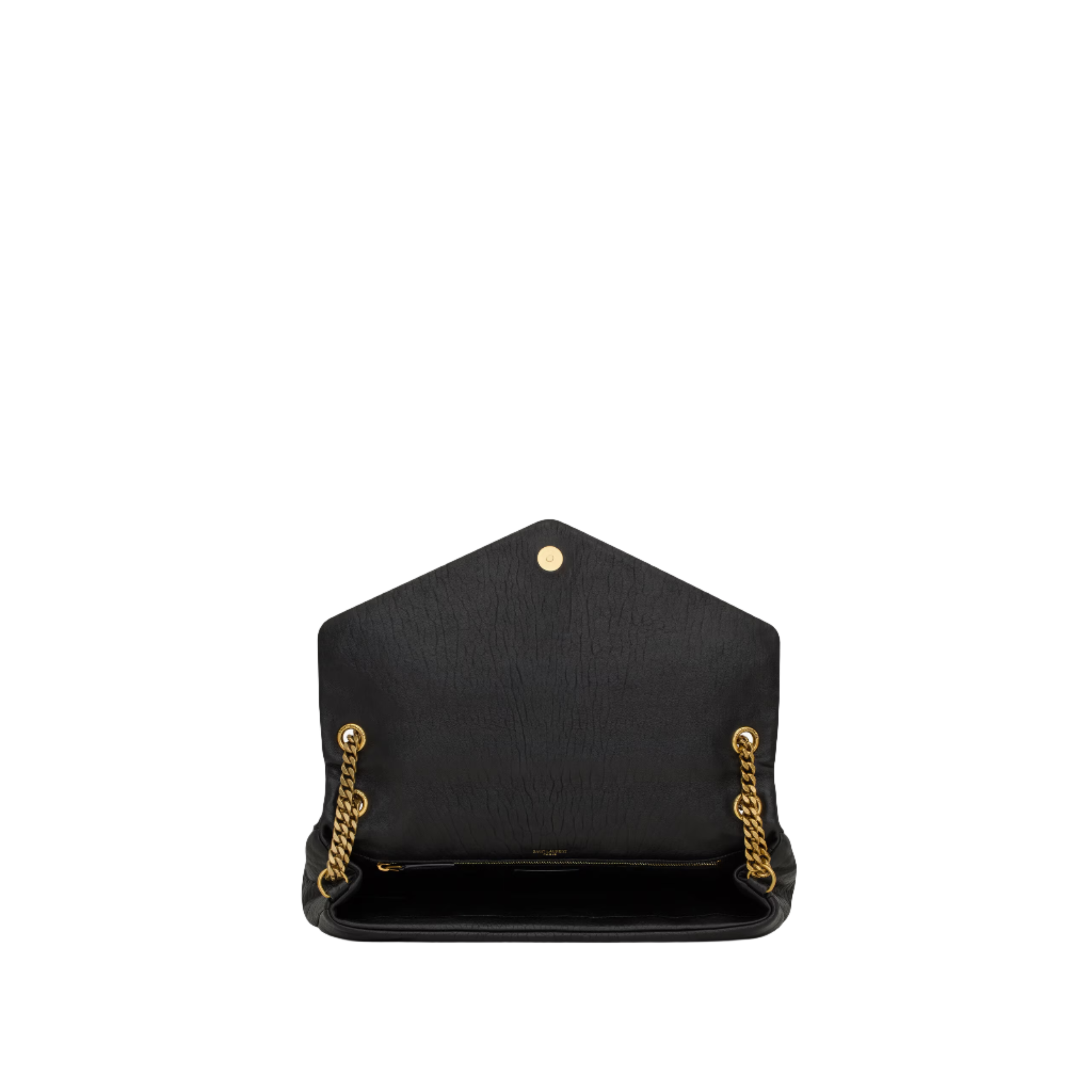 SAINT LAURENT YSL CALYPSO LARGE IN GRAINED LAMBSKIN ARMY BLACK