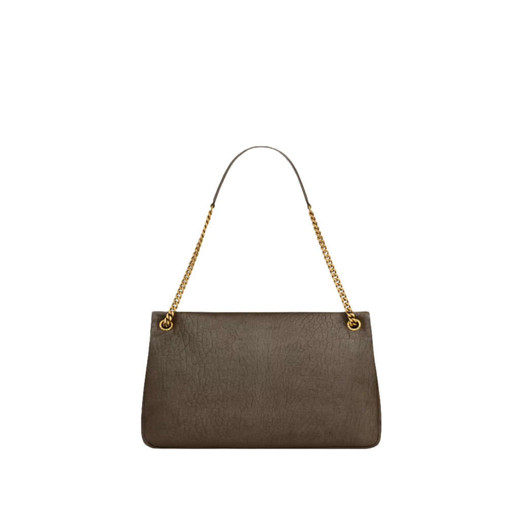 SAINT LAURENT YSL CALYPSO LARGE IN GRAINED LAMBSKIN ARMY GREEN