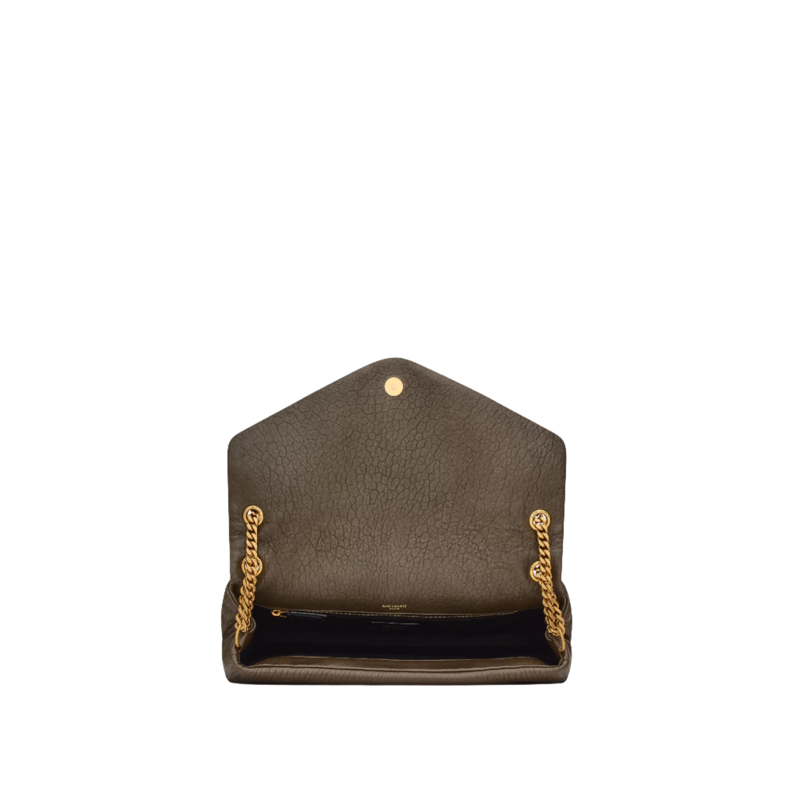 SAINT LAURENT YSL CALYPSO LARGE IN GRAINED LAMBSKIN ARMY GREEN