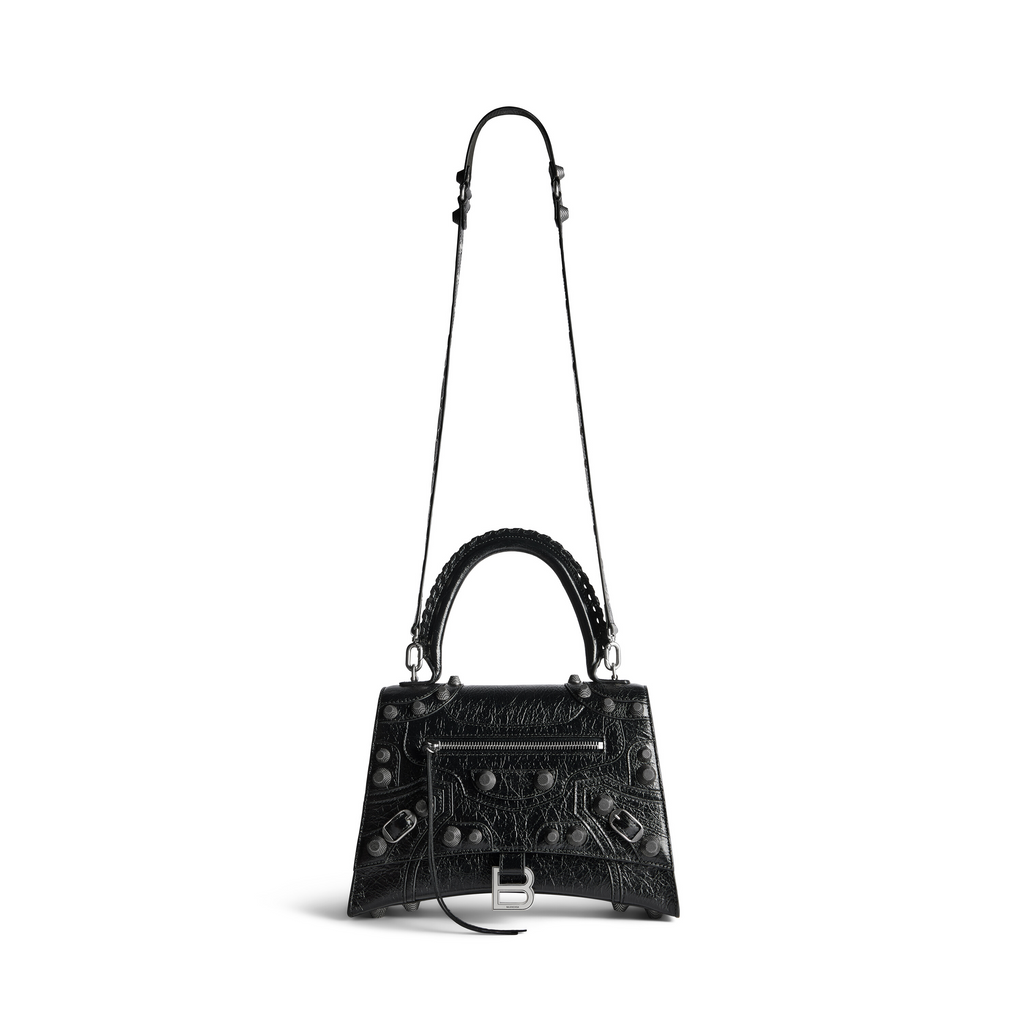 Hourglass X Le Cagole Medium Handbag in Black Balenciaga