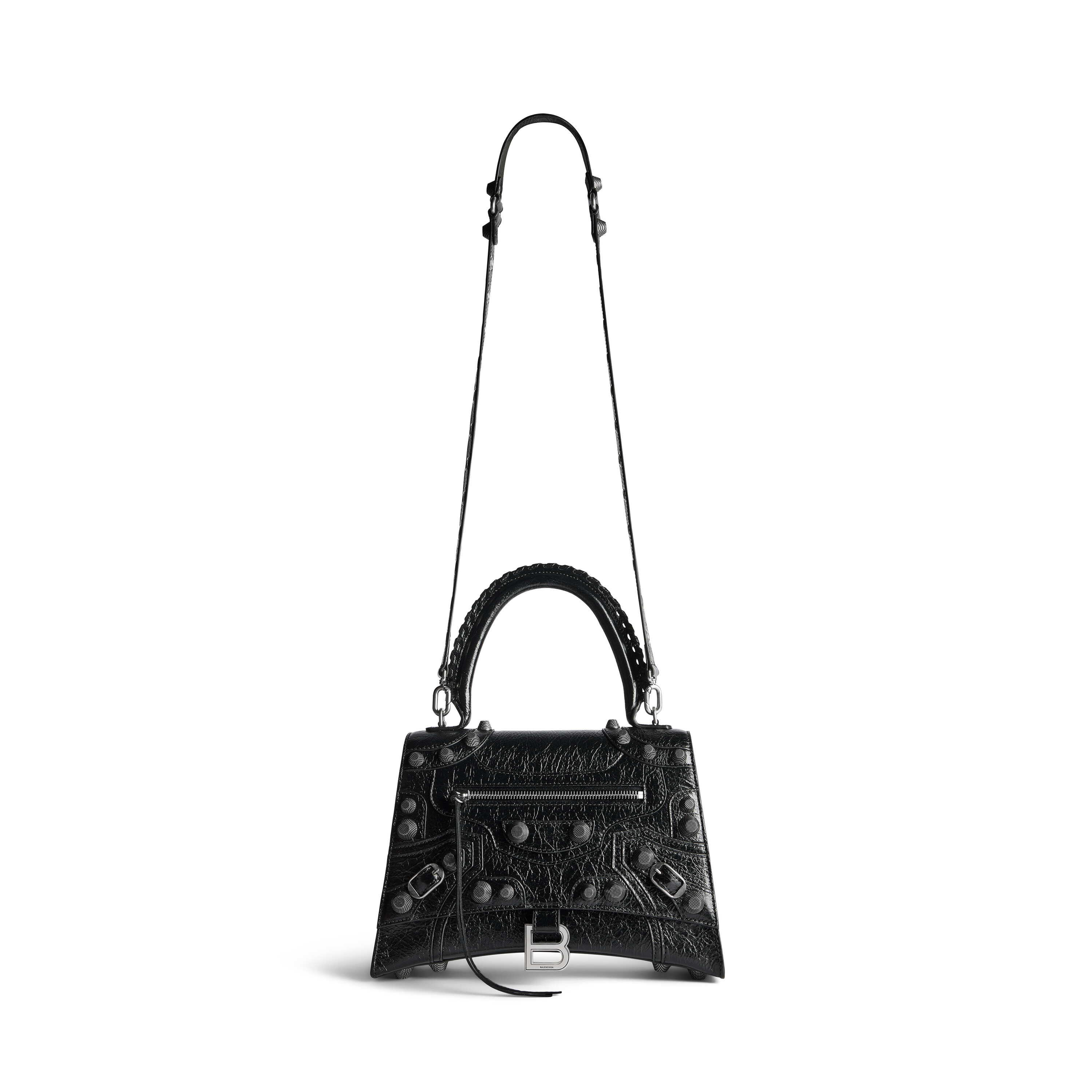 Hourglass X Le Cagole Medium Handbag in Black Balenciaga