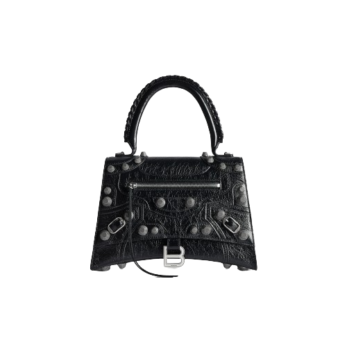 Hourglass X Le Cagole Medium Handbag in Black Balenciaga