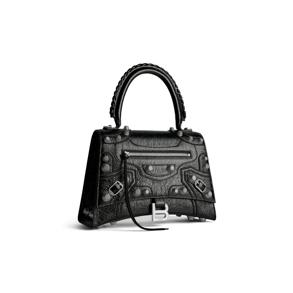 Hourglass X Le Cagole Medium Handbag in Black Balenciaga